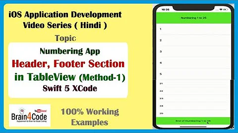 Create iOS Application to Add Header and Footer in UITableView with Property in Swift 5 XCode Hindi