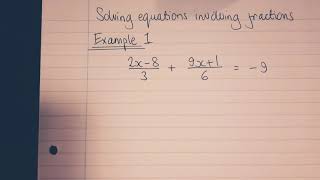 MyMaths task Equations 5 - Fractions
