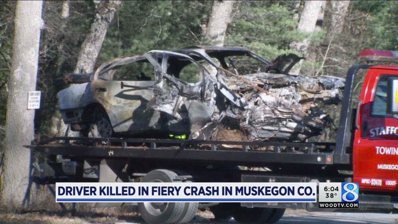 Driver killed in fiery crash in Muskegon County YouTube