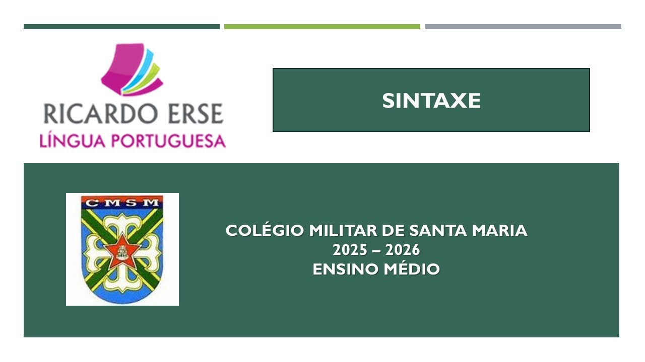 RICARDO ERSE   MILITAR 2026   MÉDIO   SINTAXE
