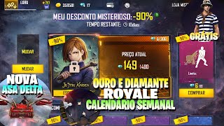NOVA LOJA MISTERISA, OURO E DIAMANTE ROYALE, NOVA ATUALIZAÇÃO OB52, CALENDÁRIO SEMANAL FREE FIRE