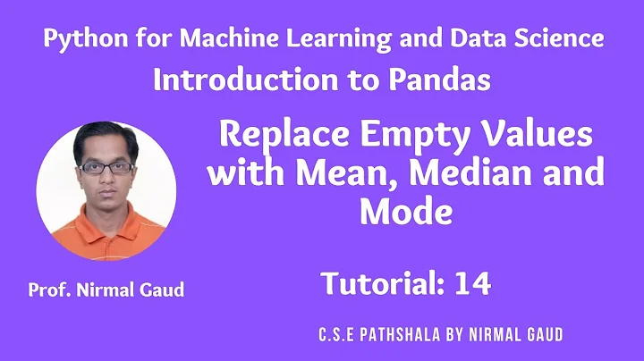 Introduction to Pandas (Tutorial 14): Replace Empty Values with Mean, Median and Mode
