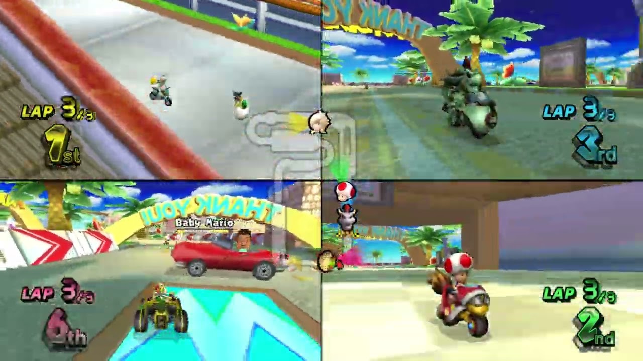 Mario Kart Wii ✦ 4 Players #402 Flower Cup Mirror