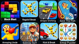 Block blast,Ragdollbreak,Save the fish,Shape Shifting,Subway Surf,Emoji Puzzle screenshot 5