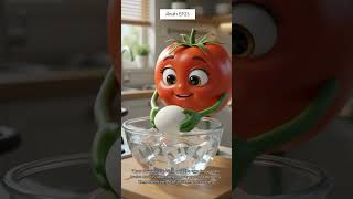 ผักเล่า EP23 มะเขือเทศทำไข่ต้ม (Cute Tomato For Making Boiled Eggs) #aigenerated #dailyshorts