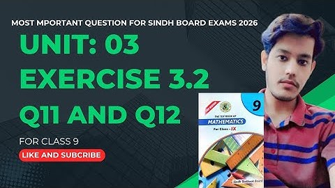 Exercise 3.2 Class 9 Math Sindh Board | Full Easy Solution in Urdu | 2026 Exams Preparation