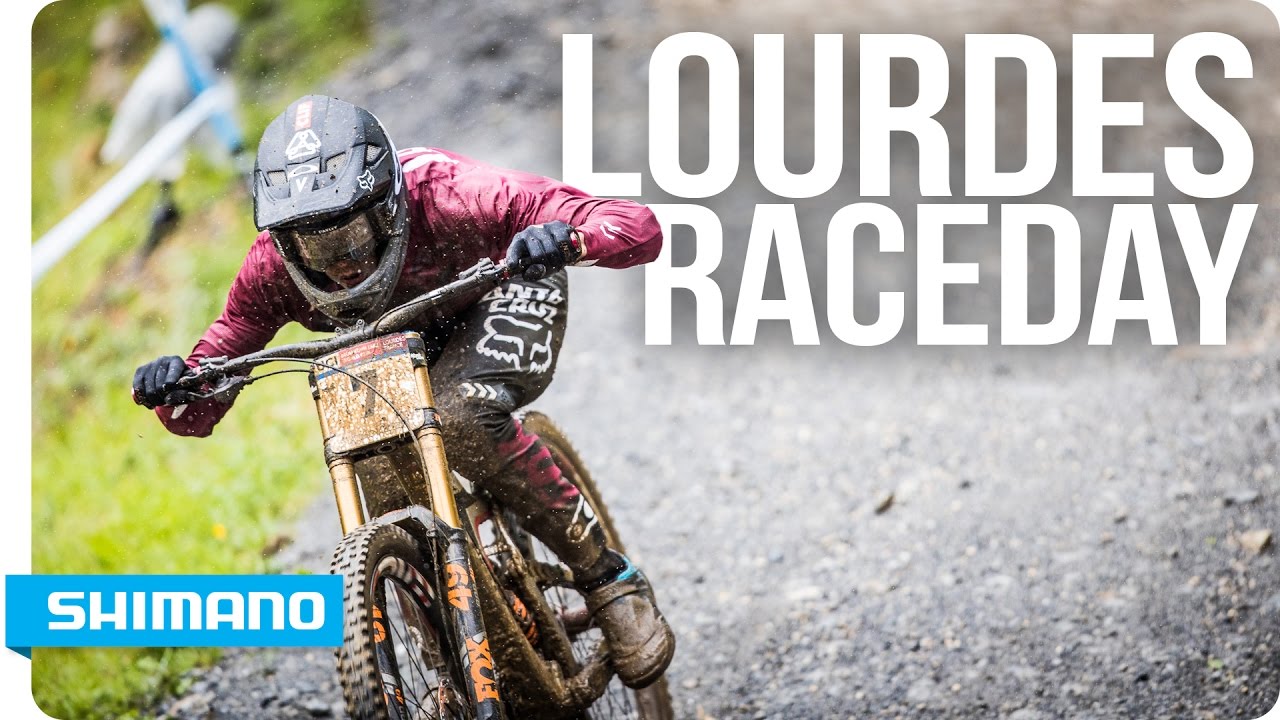 UCI MTB World Cup Lourdes 2017 - Raceday with Bikes, Jumps & Rain | SHIMANO