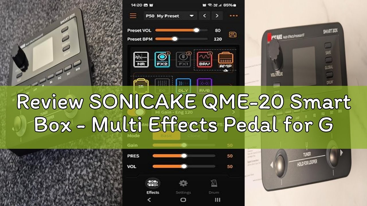 Review SONICAKE QME-20 Smart Box - Multi Effects Pedal for Guitar