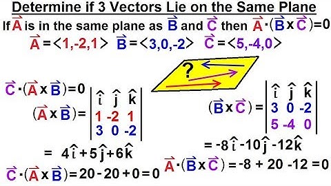 Calculus 3: Vector Calculus in 3-D (31 of 35) Do the 3 Vectors Lie on the Same Plane?