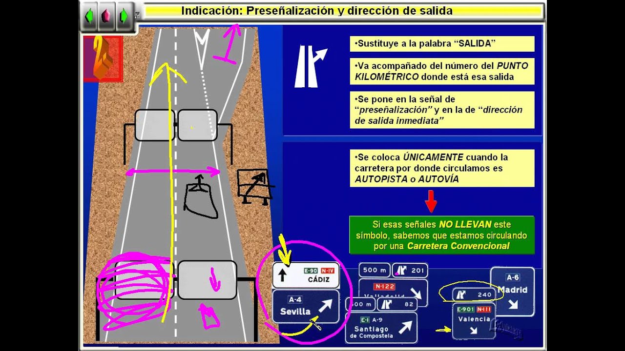 9.27 Preseñalización y dirección de salida
