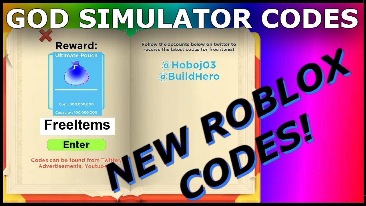 God Simulator Codes ROBLOX YouTube