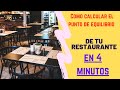 Como calcular el punto de equilibrio en tu RESTAURANTE  en 4 min.