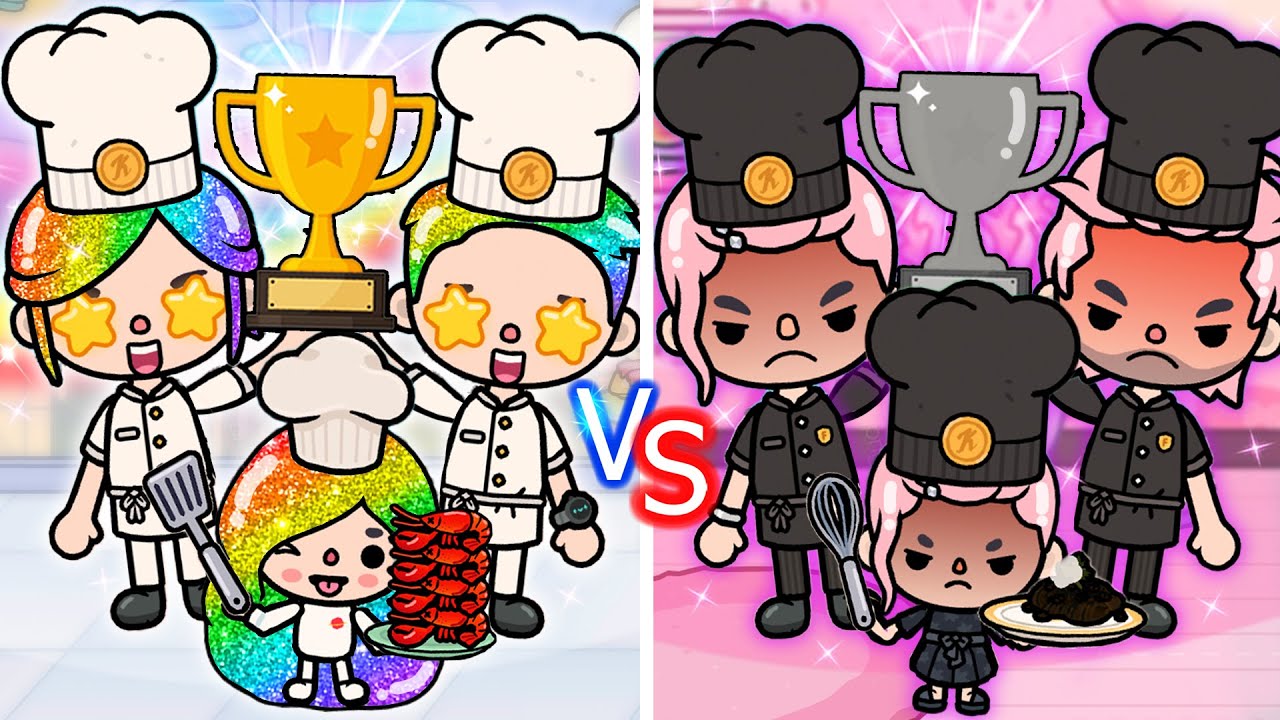 Богатая и бедная семья становятся мастерами-поварами | История жизни Токи | Toca Boca