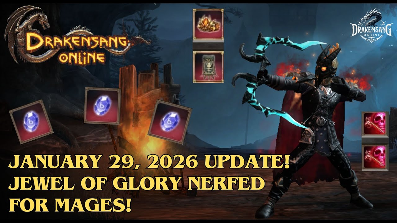 Обновление Drakensang Online от 29 января 2026 года! «Жемчужина славы» ослаблена для магов! DSO