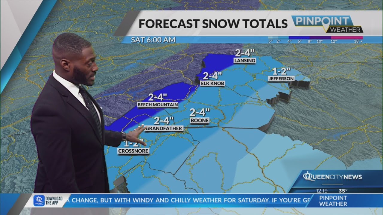 Thursday cold & cloudy in CLT; northern snow possible - YouTube