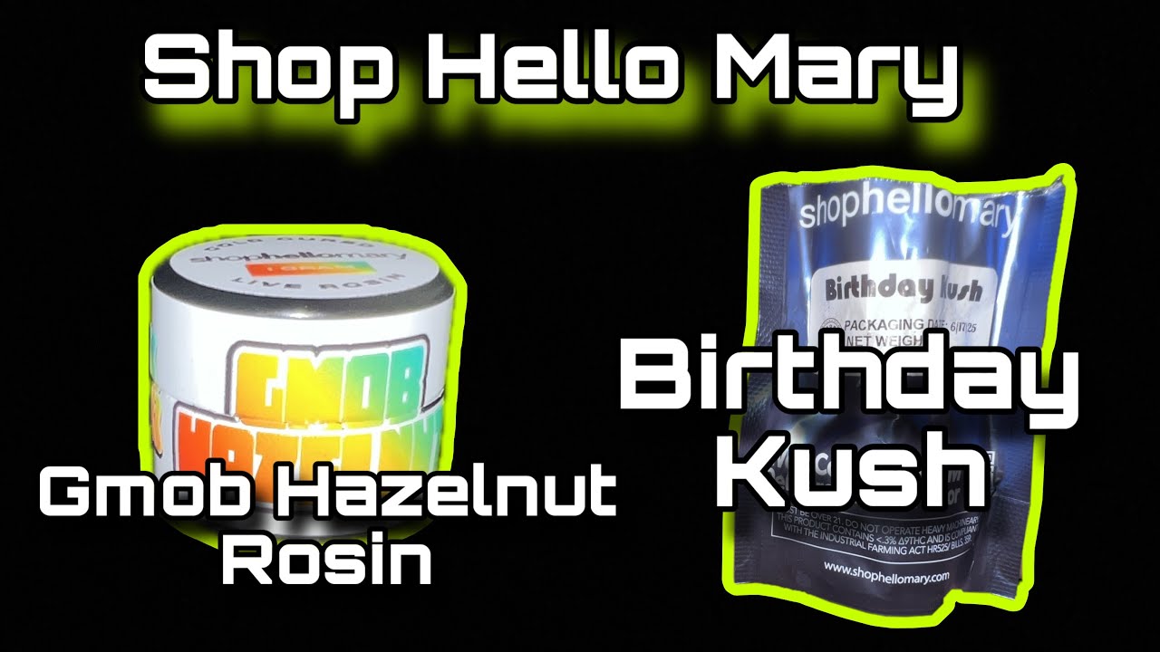 Shop Hello Mary Review ⛽️ Birthday Kush & Gmob Hazelnut Rosin (Thca)