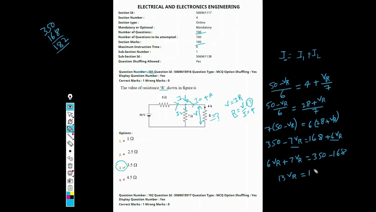 Part 1 EEE(Electrical And Electronics Engineering) ECET PYQ 2025 Explanation