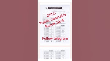OSSC Traffic Constable Result 2024 #odisha #ossc #exam