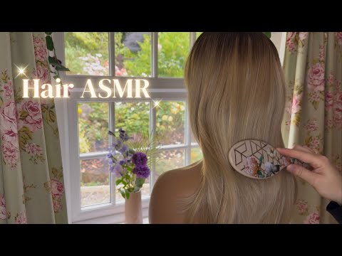 ASMR Whispered Hair Brushing, Hair Play, Hair Twisting & Combing 