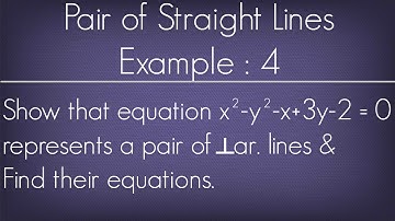 Pair Of Straight Lines Example - 4 l Maths Geometry