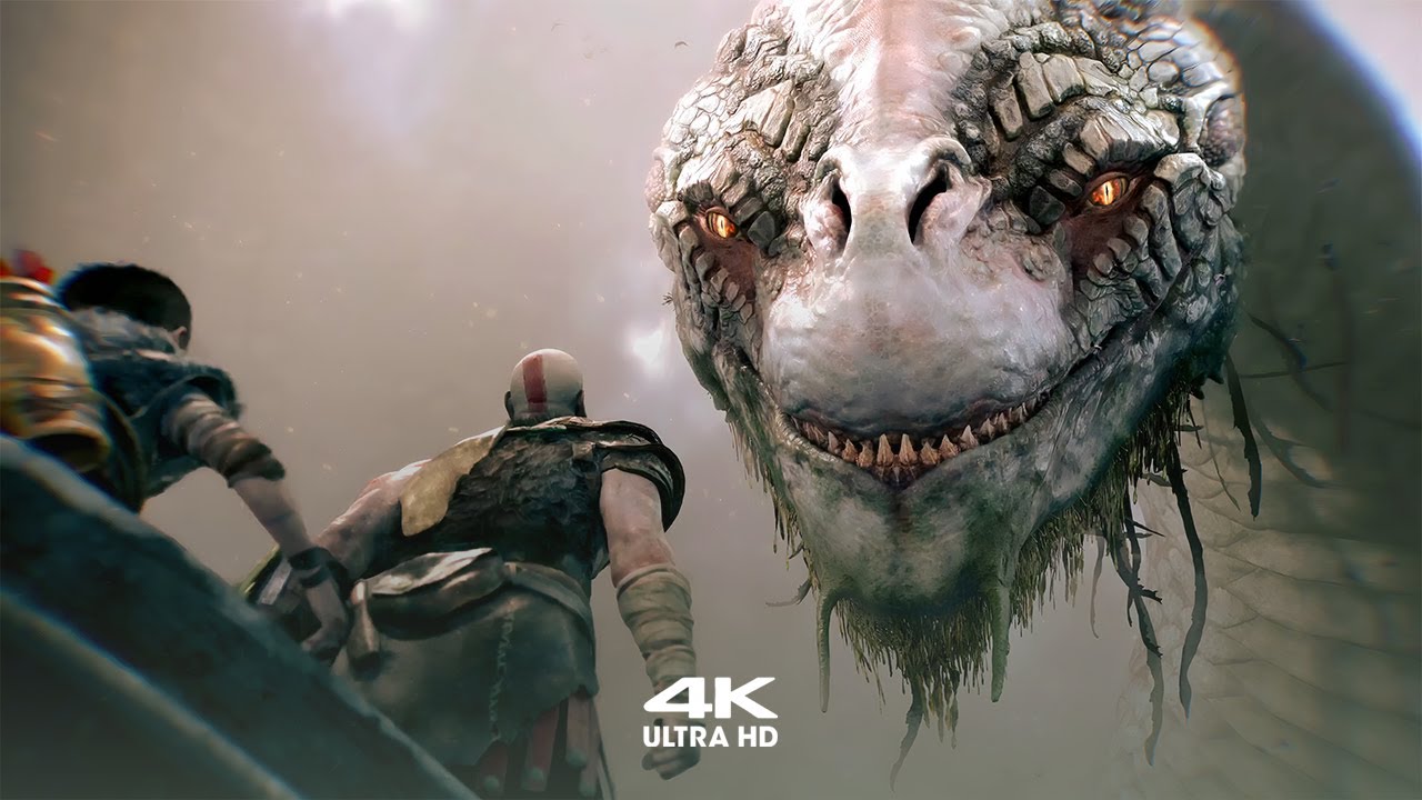 Kratos & Atreus Meet Jörmungandr | God of War 4K Live Wallpaper / Screensaver
