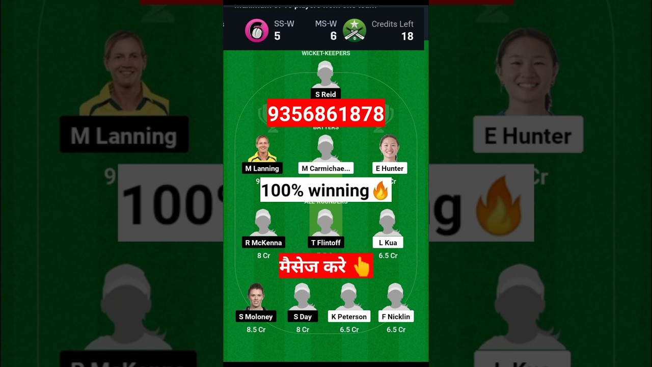 SS-W vs MS-W Dream 11 Team Prediction || australian women 