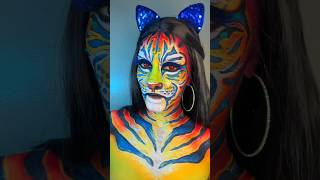 Tiger Makeup QUICKIE TUTORIAL #makeup #creativemakeup #makeuptutorial #tigermakeup