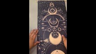 Boho inspired moon phase tapestry