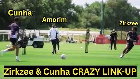 Matheus Cunha CRAZY THROUGH PASS assisting Joshua Zirkzee's goal During Man United training