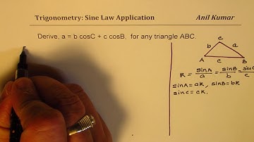 Prove Projection Formula a = b cosC + c cosB with Sine Law in any Triangle
