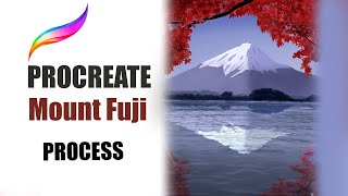 Ipad Procreate Digital Art - Mount Fuji Japan - Timelapse