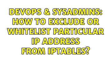 DevOps & SysAdmins: How to exclude or whitelist particular ip address from iptables?