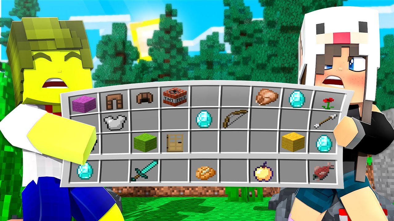 USAMOS OS MESMOS ITENS DO INVENTARIO NO MINECRAFT! (Deu Briga)