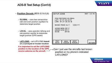IFR6000 - Utilisation de la fonction de moniteur ADS-B pour afficher les données du transpondeur