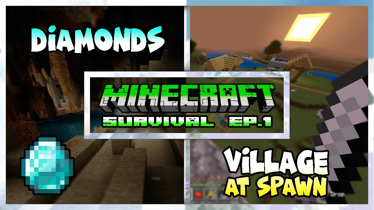 How to Find Diamonds & Villages at Spawn Minecraft Survival Ep.1
