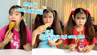 Tổng hợp video siêu hài hước vui nhộn, mẹ trị 2 chị em tham ăn, con em đòi ăn món lạ và cái kết