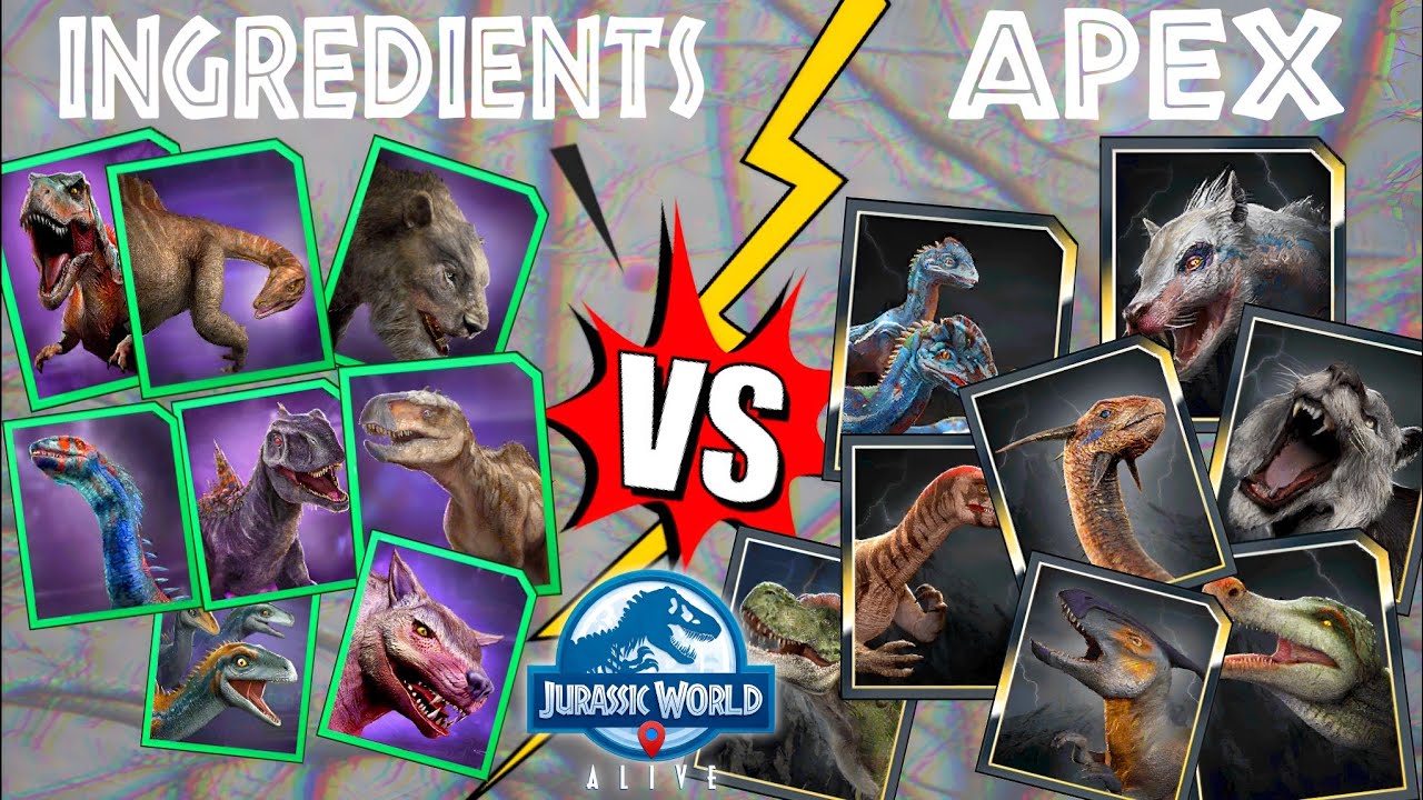 Who Did It Better? Apex Dinosaur vs Its Ingredient Twins!- Jurassic world alive || v3.9 || part. I