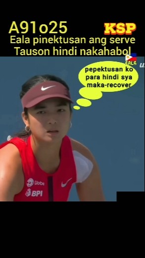 Alex Eala pinektusan ang serve, Tauson hindi nakahabol.