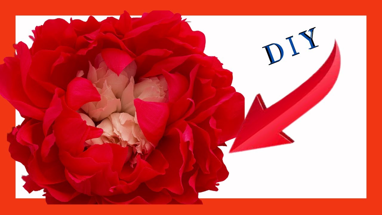 Como Hacer FLORES GIGANTES EN PAPEL CREPE/ peonias grandes en papel