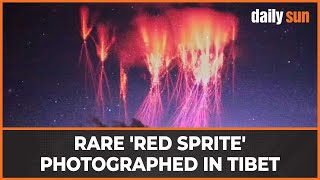 Rare 'red sprite' lightning illuminates skies above China's Xizang | Daily Sun