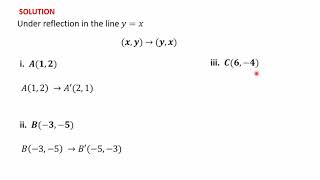 10 Reflection in the Line y = x