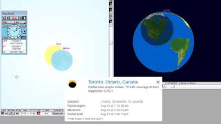 Toronto - Animation of the Total Solar Eclipse August 21, 2017
