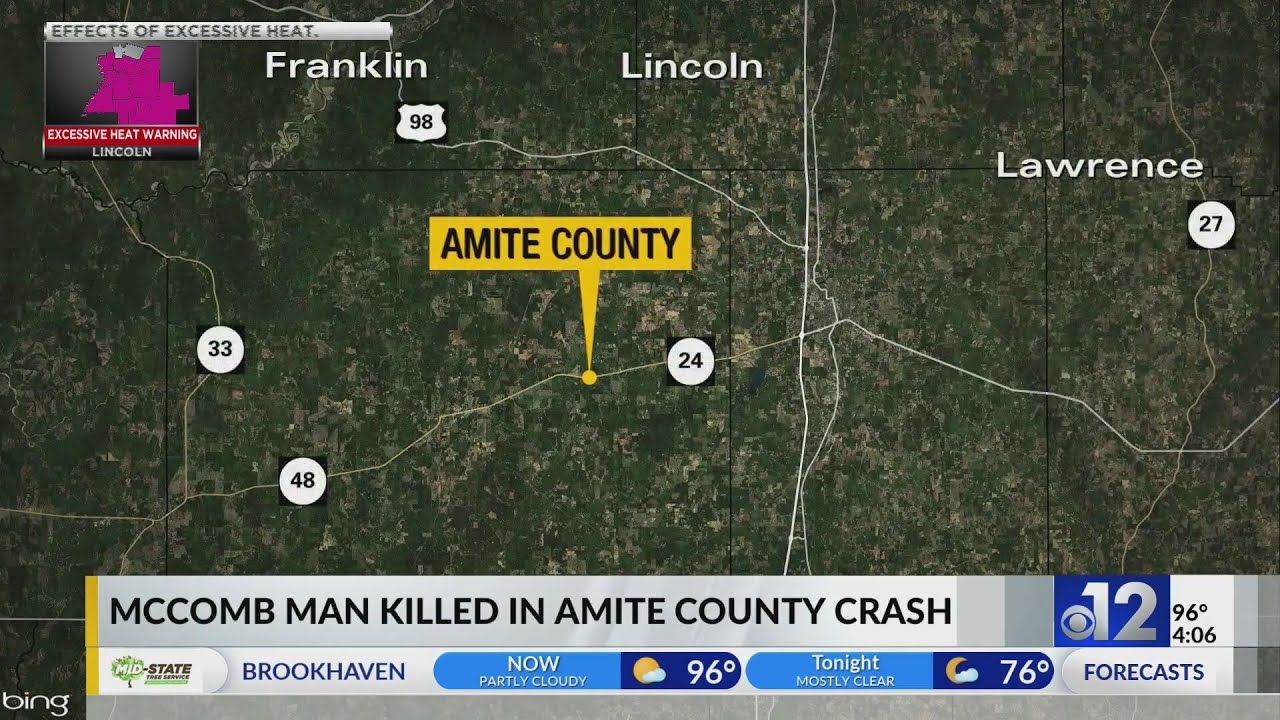 man killed in Amite County crash YouTube