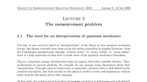 Lecture 3: The measurement problem