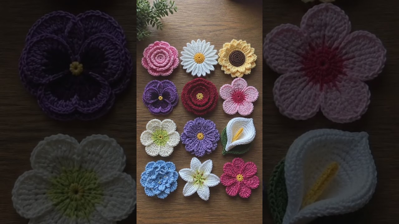 crochet crochet flower easy pattern #trending - YouTube