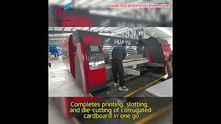 CMYK technology HUAYU  flexo printer die cutter slotter vibrator stacker machine#boxmakingmachine