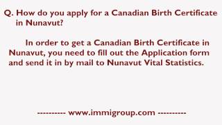 How Do You Apply For A Canadian Birth Certificate In Nunavut