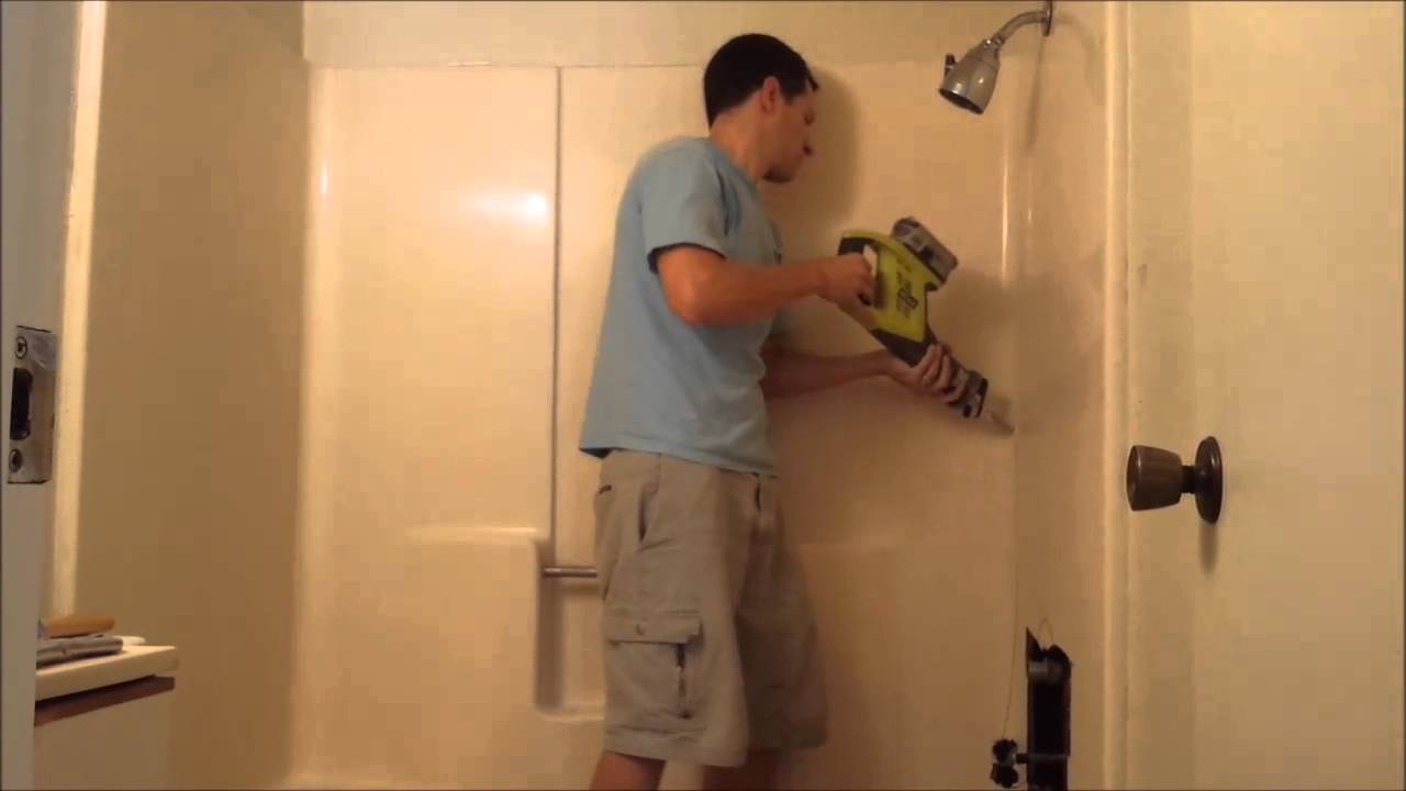 Demo bathtub surround - YouTube