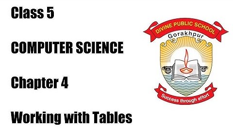 Class 5 Computer Science Chapter 4-Working with Tables