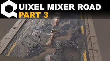 Quixel Mixer road in UE4 and 3ds max. Part 3. Сreation of the damaged asphalt with puddles.